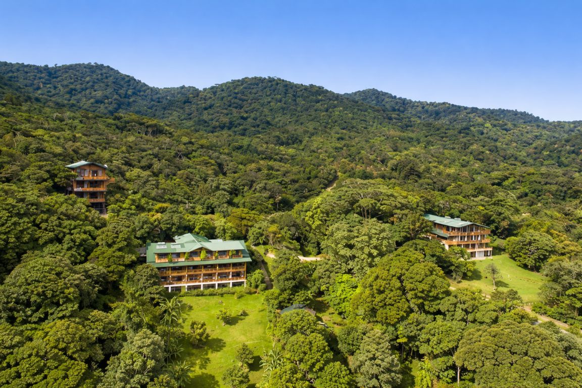 Hotel Belmar surrounded by lush Monteverde Cloud Forest captured during a tour with Monteverde Cloud Forest Tours